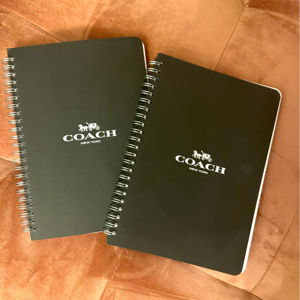 NEW!  Coach Black Spiral Notebooks